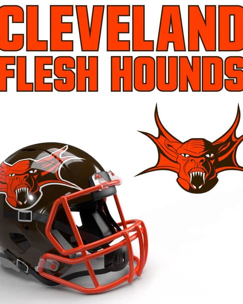 Cleveland Flesh Hounds 40K NFL Logo by Casey Landreth 