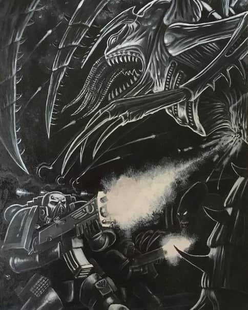 Space Marine vs Lictor by John Wigley 