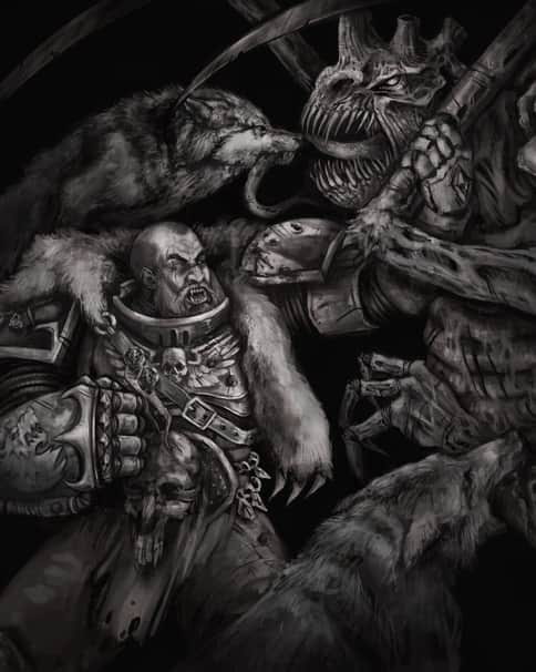 Space Wolf Vs Tyranid by Julien Yassin Chevalier