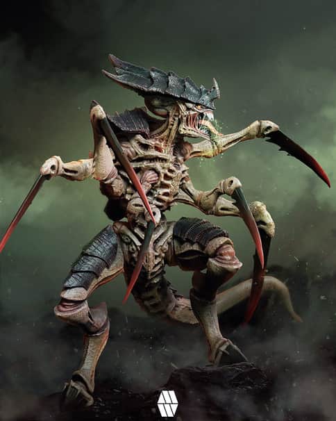 Tyranid Warrior Concept by Marcus Whinney 