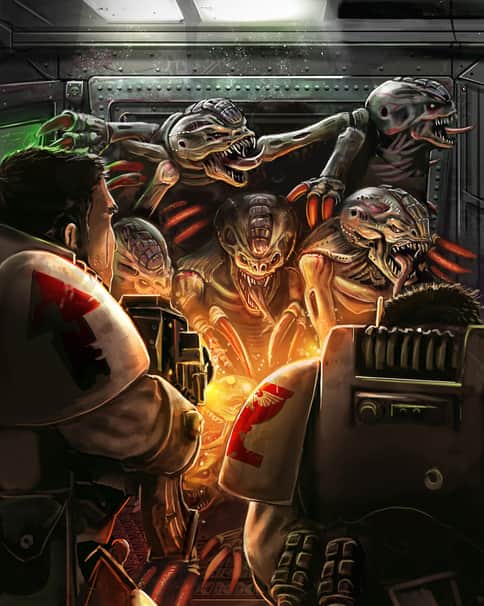 Absolvers vs Genestealers by Jamie Noble Frier 