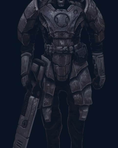 Grimdark Fire Warrior by Tom Parke
