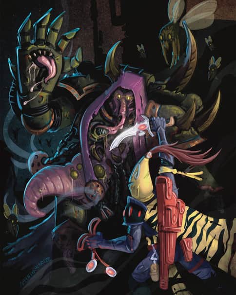Death Guard vs Aeldari by William Appledorn 