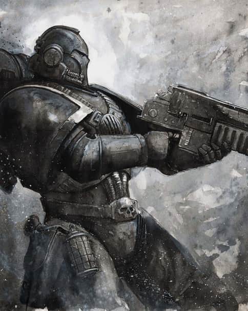Grim Dark Space Marine by Thomas Elliott 