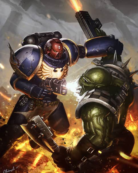 Space Marine vs Ork by Greg Bobrowski Space Marine vs Ork by Greg Bobrowski