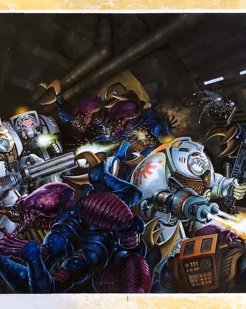 Deathwing and Genestealer by Chris Baker 