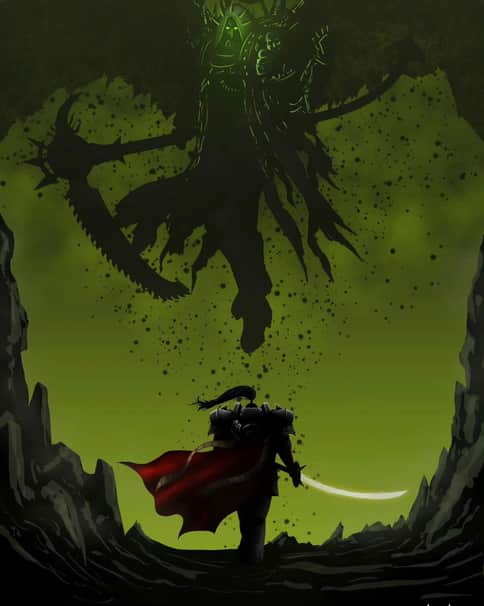 Jaghatai Khan VS Mortarion by J.A Jewel Ng 