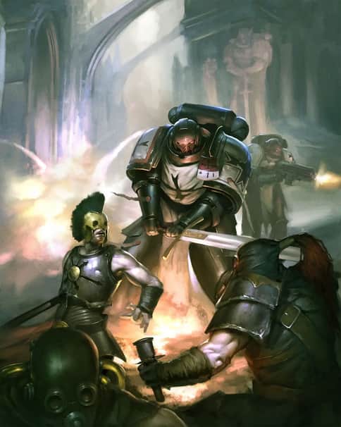 Black Templars vs Cultists by Michele Boceda 
