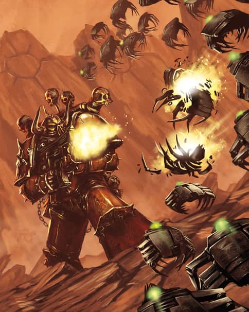 Chaos Space Marine vs Scarabs by Dimitri Bielak