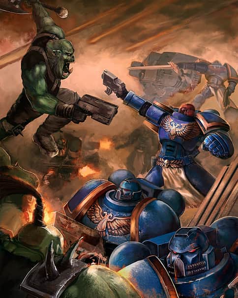 Orks vs Ultramarines by Joel Solves Pérez 