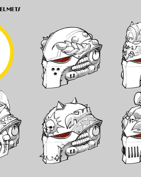 Red Scorpions Helmets by Yan Vereskov 