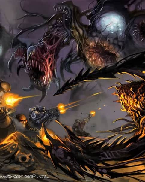 Space Marines vs Umbra by Stuart Jennett 