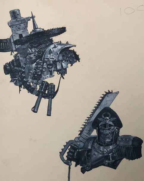 Ork and Commissar by Adrian Smith 