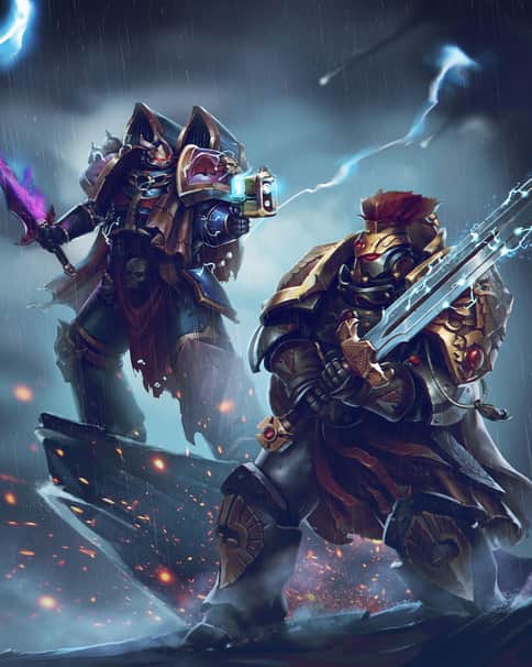 Night Lords and Custodes by Vitaly Perevoshikov 