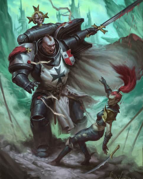 Black Templar vs Drukhari by Davide Lucà