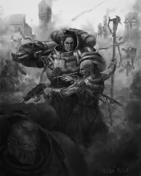 Grey Knights vs Chaos Cultists by Davide Lucà