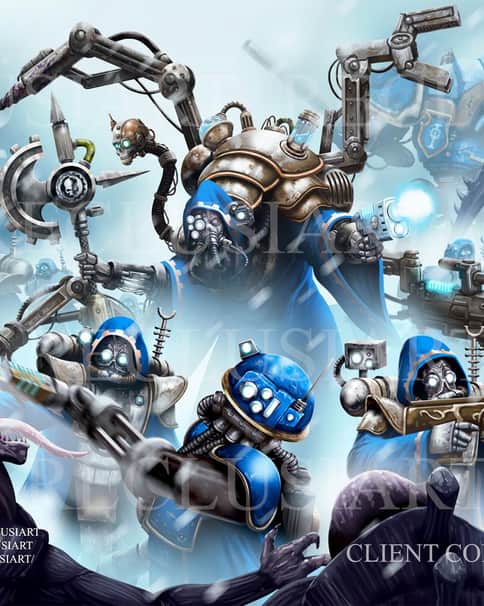 Mechanicus vs Tyranids by Reclusiart