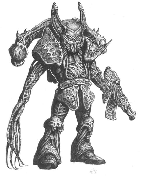 Chaos Space Marine by Tony Ackland 