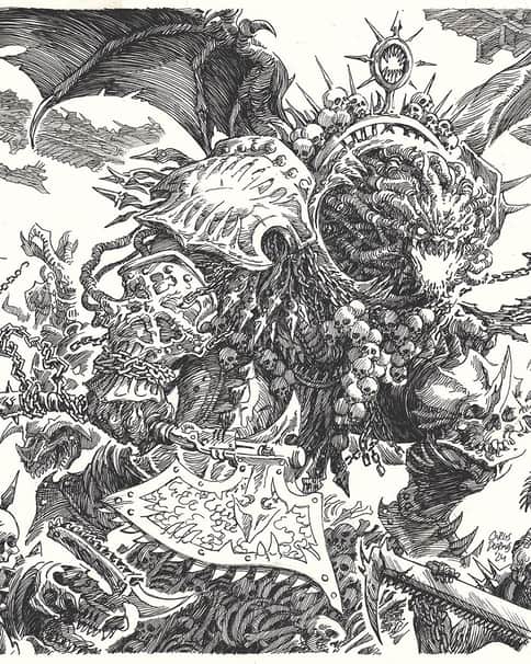 Daemon Primarch Angron by Carlos Dearmas 