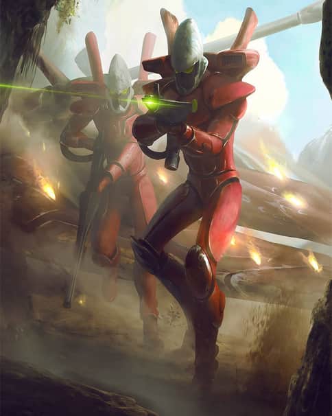 Aeldari Guardians by Nacho Molina 