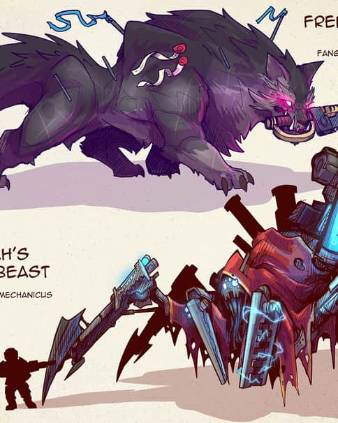 Mars and Fenris by Lluis Abadias 