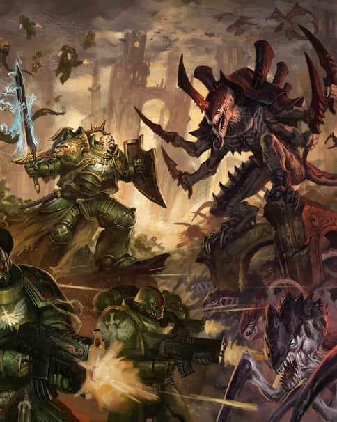 Dark Angels against Tyranids by Vorueg