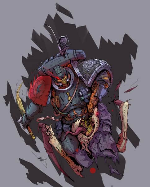 Deathwatch vs Tyranid by Albert Sargsyan 
