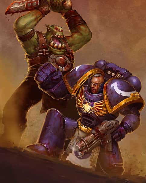 Ork vs Ultramarine by Dio Mahesa 