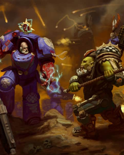 Crimson Fists vs Orks by Reuben Blakeman 