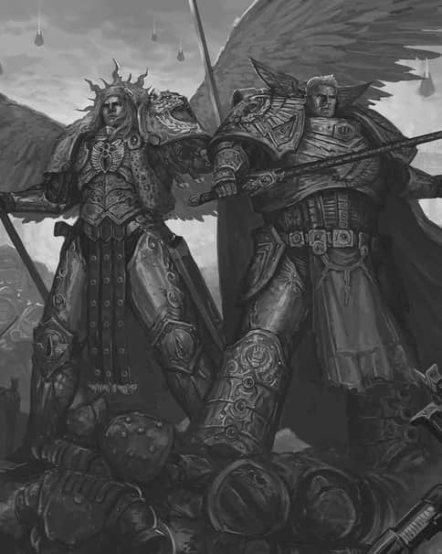Sanguinius and Rogal Dorn by L J Koh 