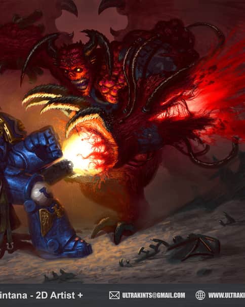 Marneus Calgar vs M’kar by Javier Quintana 