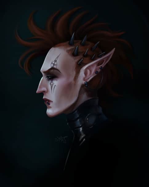 Dark Eldar Portrait by Vesta Menyachikhina 