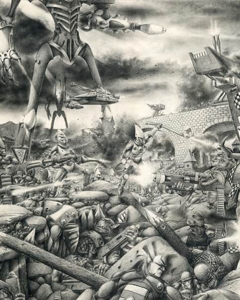 Eldar vs Orks by Adrian Smith 