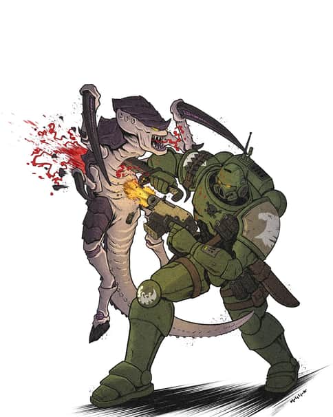 Raptor VS Tyranid by Marc-olivier Girard 
