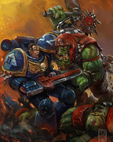 Ultramarine vs Ork by Mitchell Nolte 