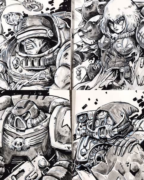 Recent 40k sketches by Tom Boyle 