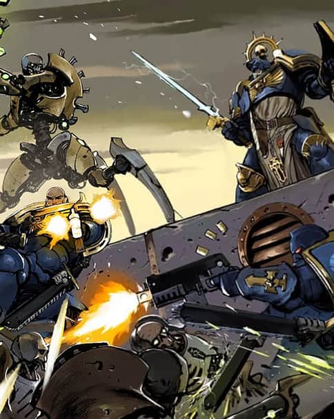 Necron vs Ultramarine by Ronan Toulhoat Necron vs Ultramarine by Ronan Toulhoat