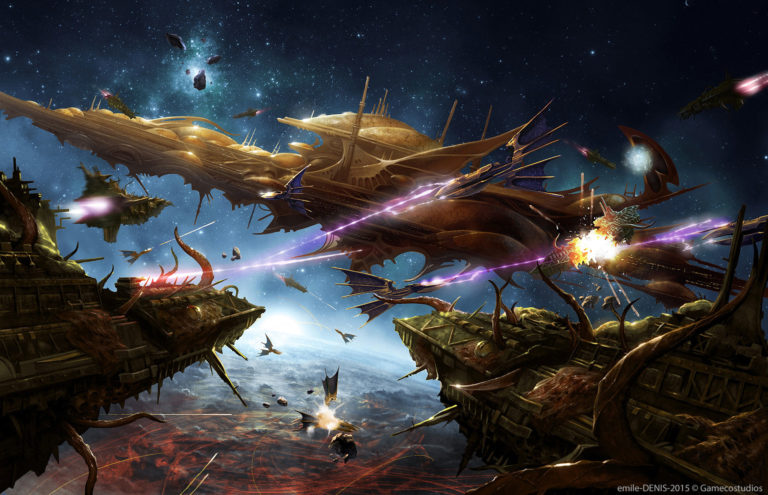 Armada of Iyanden vs Plague Swarm by Emile Denis 