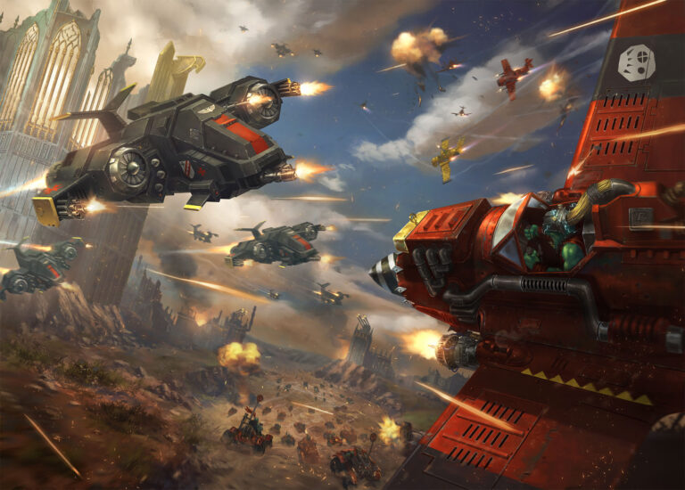 Black Templars Aircraft vs Ork Aircraft by Lie Setiawan 