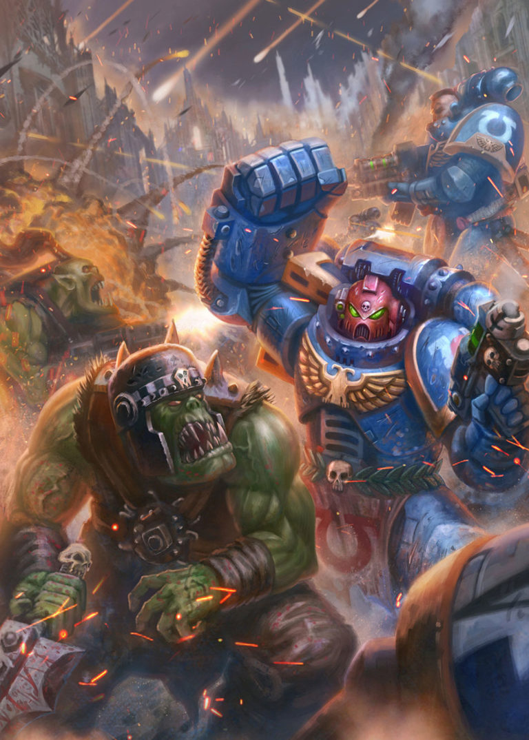 Space Marines vs Orks by Jacob Atienza 