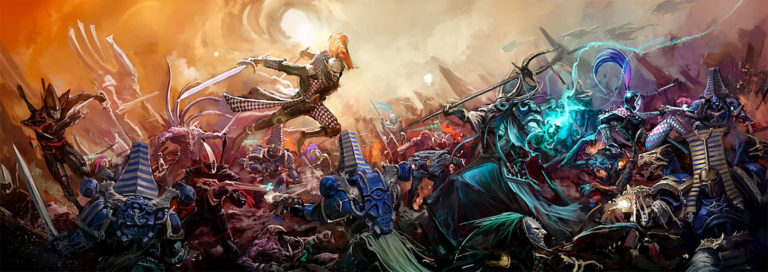 Eldar vs Thousand Sons by Unknown Artists