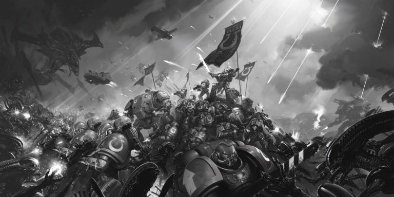 Space Marines Vs Aliens by Nicholas Kay 