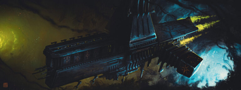 Necron Battleship by Dmitrii Ustinov 