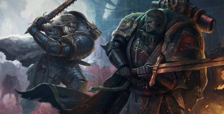 Leman Russ duels Lion El’Jonson by L J Koh 