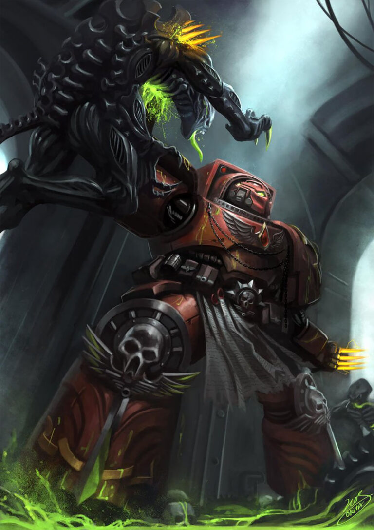 Blood Angel vs Genestealer by Leos Ng Okita 