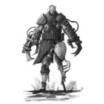 Cyborg Pit Fighter by Samuel Allan (samuel_allan_illustrator)