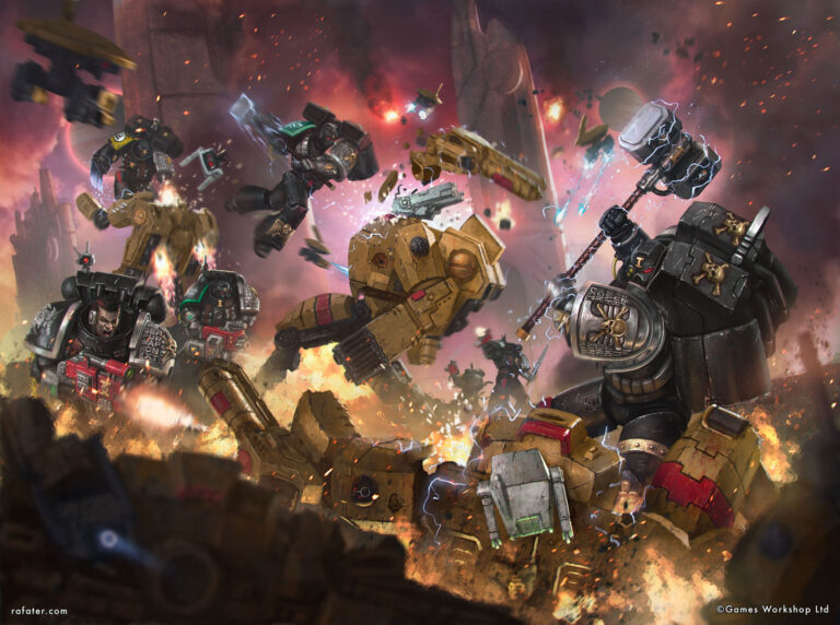 Deathwatch vs T’au Battlesuits by Rafael Teruel 