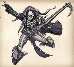 Eldar Harlequin Death Jester by So'Kiel 
