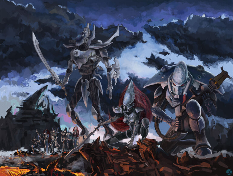 Eldar War Party by Ann Kurzakova 