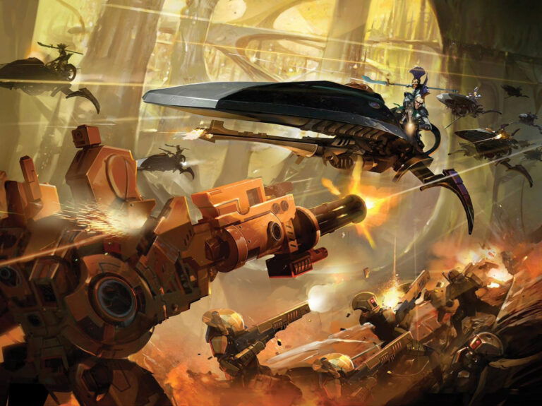 Eldar vs T’au by Unknown Artists Eldar vs T’au by Unknown Artists